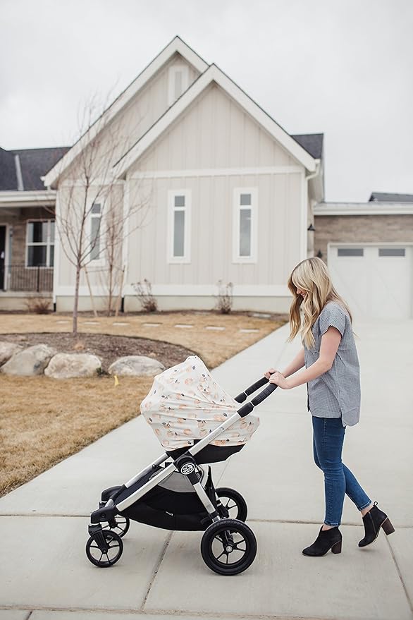 Copper Pearl Multi-Use Cover: Car Seat Covers, Nursing Cover, and Stroller Cover for Sun - Stretchy Fabric, All-Season Use, Stylish Designs, Easy Access for Moms - Caroline