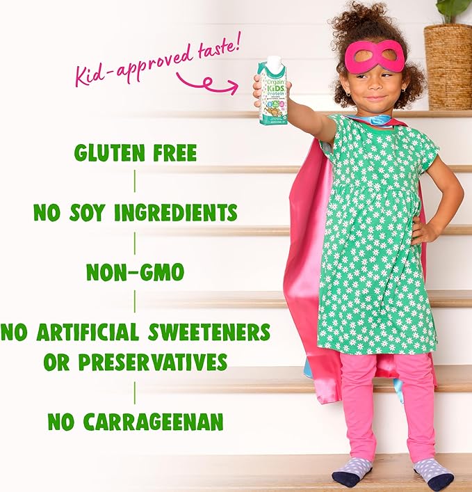 Orgain Organic Kids Nutritional Protein Shake, Fruity Cereal - Kids Snacks with 8g Dairy Protein, 22 Vitamins & Minerals, Fruits & Vegetables, Gluten Free, Soy Free, Non-GMO, 8.25 Fl Oz (Pack of 12)