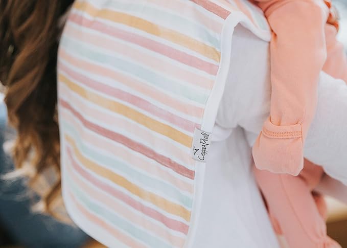 Copper Pearl Premium Baby Burp Cloths - 3-Pack Large Cotton Burp Cloths, Extra Soft Spit Up Rags with 3 Absorbent Layers, Perfect for Baby Girl Gifts (21" x 10" Size, Enchanted Set)