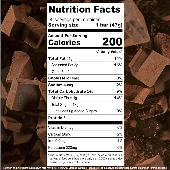 JONESBAR (Chocolate Peanut Butter, 4 Count (Pack of 1)), USDA Organic Fruit & Nut Bar, Non-GMO, Kosher, Vegan, Gluten Free, Simple Snack Bar