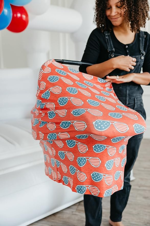 Copper Pearl Multi-Use Cover: Car Seat Covers, Nursing Cover, and Stroller Cover for Sun - Stretchy Fabric, All-Season Use, Stylish Designs, Easy Access for Moms - Spangled