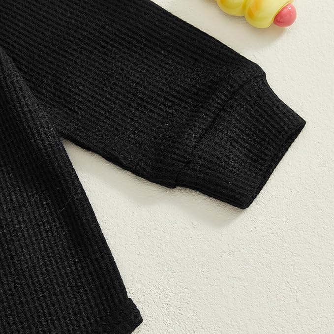 Kupretty Baby Boy Clothes 3 6 12 18 Months Fall Winter Outfit Mama's Boy Embroidery Waffle Long Sleeve Romper Pants Set