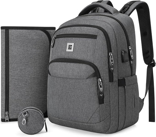 UKEIN Diaper Bag Backpack, Multi function Baby Bag with Portable Changing Pad, Pacifier Holder,Diaper Bags with USB Charging Port,Perfect Baby Shower Gifts for Mom, Dad, Newborn