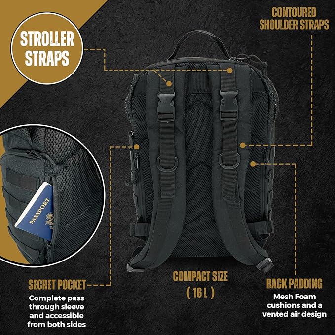 HighSpeedDaddy - Baby Diaper Backpack, Military-Grade, Waterproof, Compact Baby Travel Bag with Diaper Changing Mat