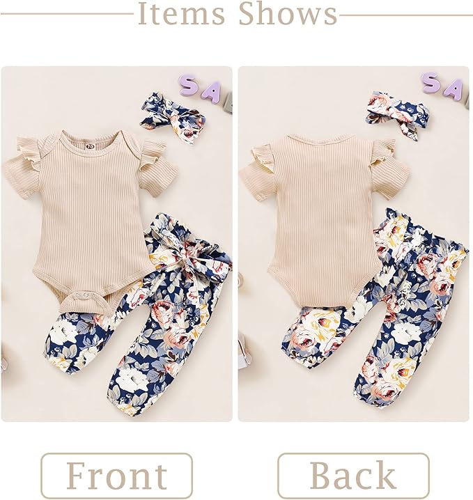 Infant Baby Girl Clothes Newborn Girl Outfit Long Sleeve Romper Pants Set Cute Baby Clothes for Girls Fall/Winter