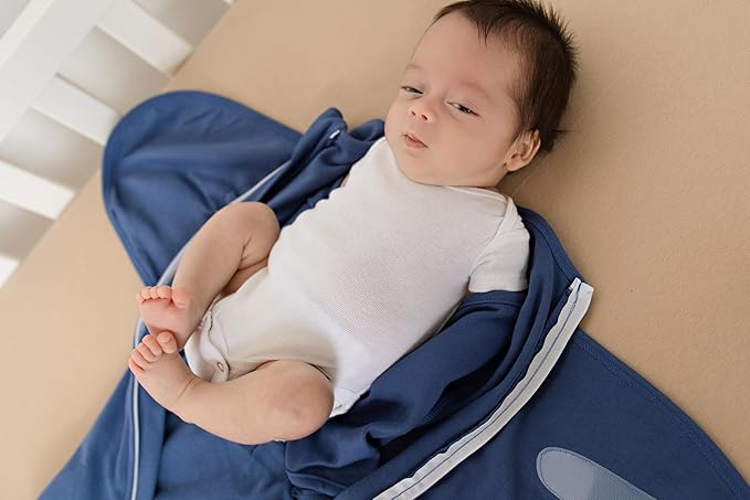 LullaBaby "Double Dream Swaddle: Exclusive Dual Wing Design, Pediatrician-Endorsed, Ultra-Soft Cotton, 0-2 Months, 12-20 lbs - Coastal Breeze