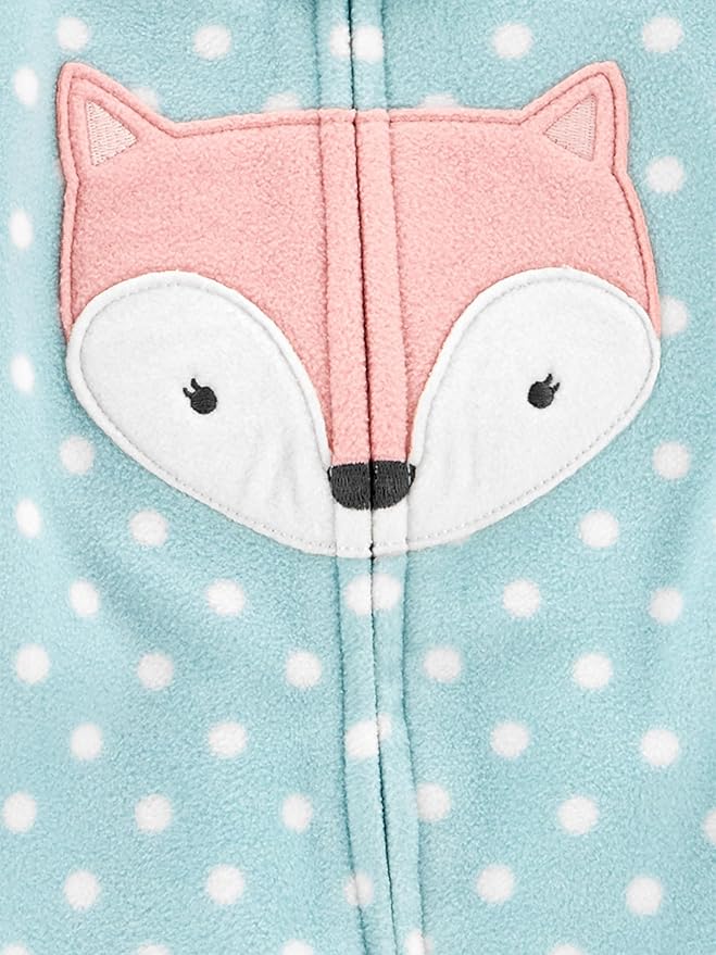 Simple Joys by Carter's Baby Girls' Cotton and Fleece Footed Sleep and Play, Pack of 2