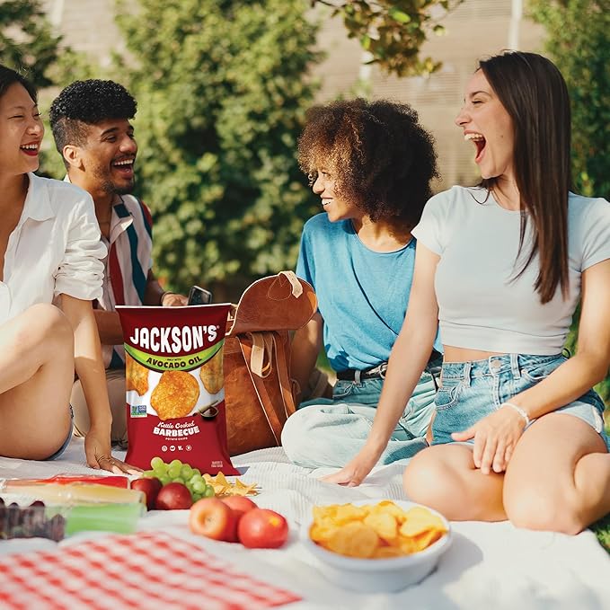 Jackson’s Classic Kettle Potato Chips (Variety Pack, 5 oz, Pack of 7) - Made with Premium Avocado Oil, Sea Salt, Salt & Vinegar and BBQ Flavors - Allergen-friendly, Gluten Free, Vegan
