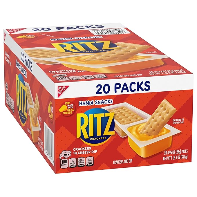 Handi-Snacks RITZ Crackers 'N Cheesy Dip Snack Packs, 20 Snack Packs (Pack of 2)