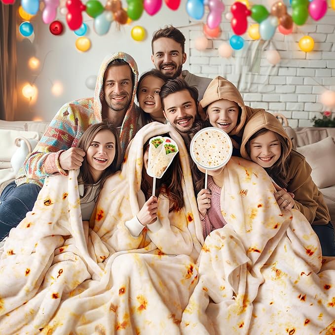 Gifts for Women Tortilla Blanket Adult Size 71 Inch, Graduation Gifts for Men and Women, Baptisms Gifts for Girl, Taco Food Burrito Blanket for Adult, Flannel Blanket Funny Gifts for Girlfriend
