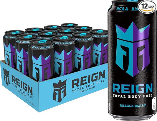 Reign Total Body Fuel, Razzle Berry, Fitness & Performance Drink, 16 Ounce (Pack of 12)