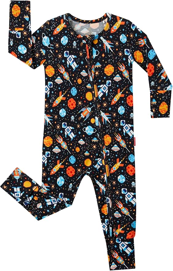 Footless Pajamas Baby Boy Girls, Viscose from Bamboo Baby Pajamas, Two Way Zipper Sleepers, Newborn Pjs