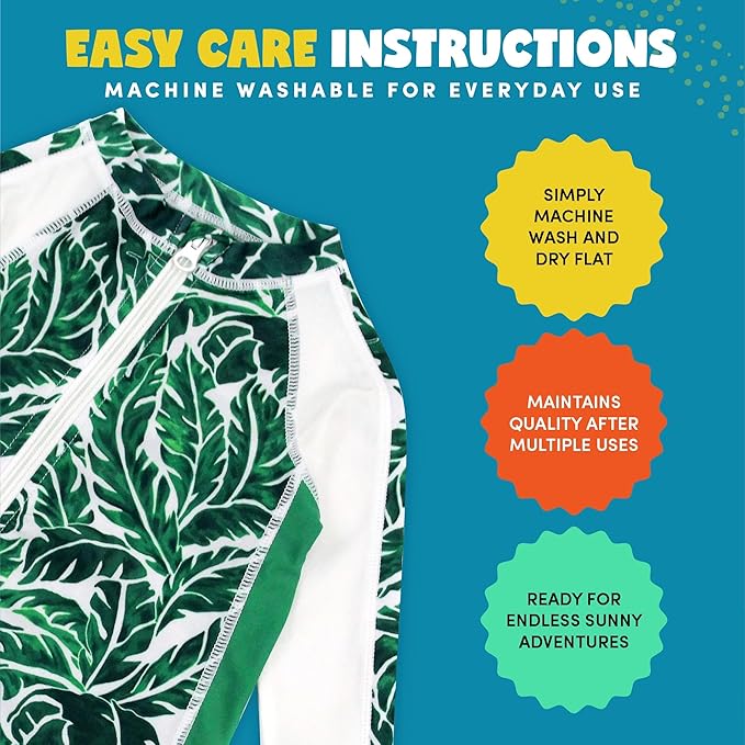 SwimZip Boys' Long-Sleeve UPF 50+ Swimsuit for Baby, Toddler, & Little Boys