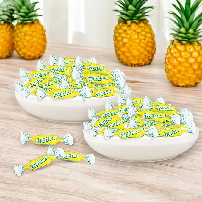 Pineapple Tootsie Roll Frooties Chewy Tropical Candy with Fresh Sweet & Juicy Flavor 85+ Pieces Individually Wrapped in Resealable Assortit Bag, 1.5 Lb (24-Oz) Made in USA