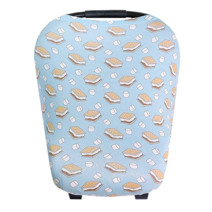 Copper Pearl Multi-Use Cover: Car Seat Covers, Nursing Cover, and Stroller Cover for Sun - Stretchy Fabric, All-Season Use, Stylish Designs, Easy Access for Moms - S'Mores