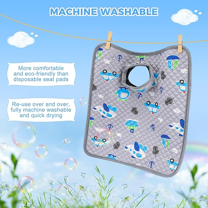 Car Seat Protector for Potty Training, 2 Pack Waterproof CarSeat Liner Toilet Training for Baby Infant Toddler, Dry Seat Piddle Pads Cover for Strollers (Grey)