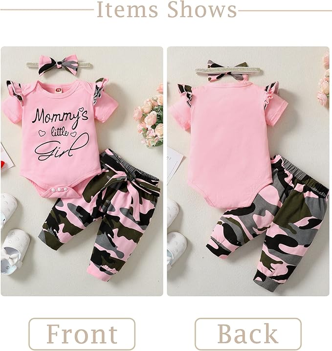 Infant Baby Girl Clothes Newborn Girl Outfit Long Sleeve Romper Pants Set Cute Baby Clothes for Girls Fall/Winter
