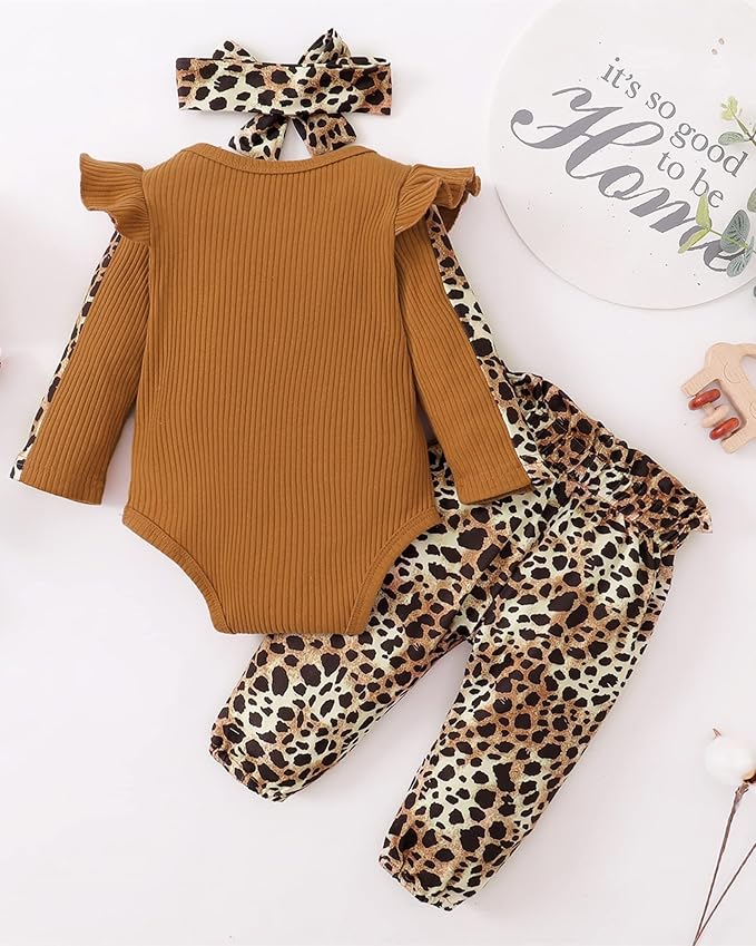 Infant Baby Girl Clothes Newborn Girl Outfit Long Sleeve Romper Pants Set Cute Baby Clothes for Girls Fall/Winter
