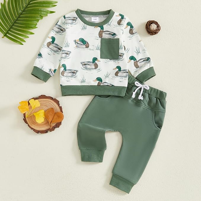 CIYCUIT Toddler Baby Boy Clothes Long Sleeve Sweatshirt Pants Set Fall Winter Outfits