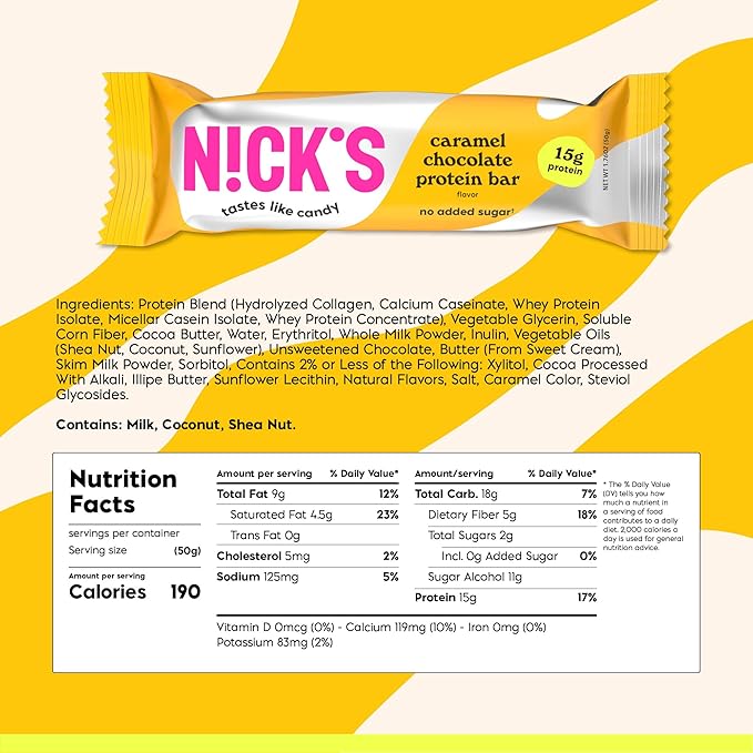 Nick’s Protein Bundle, Salty Peanut, Caramel – 24-Count Box | High Protein, Low Calories, Low Carbs, Keto Friendly, No Added Sugar