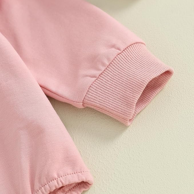 Infant Baby Girl Fall Outfit Sweatshirt Romper Letter Embroidery Jumpsuit Big Lil Sis Matching Newborn Winter Clothes