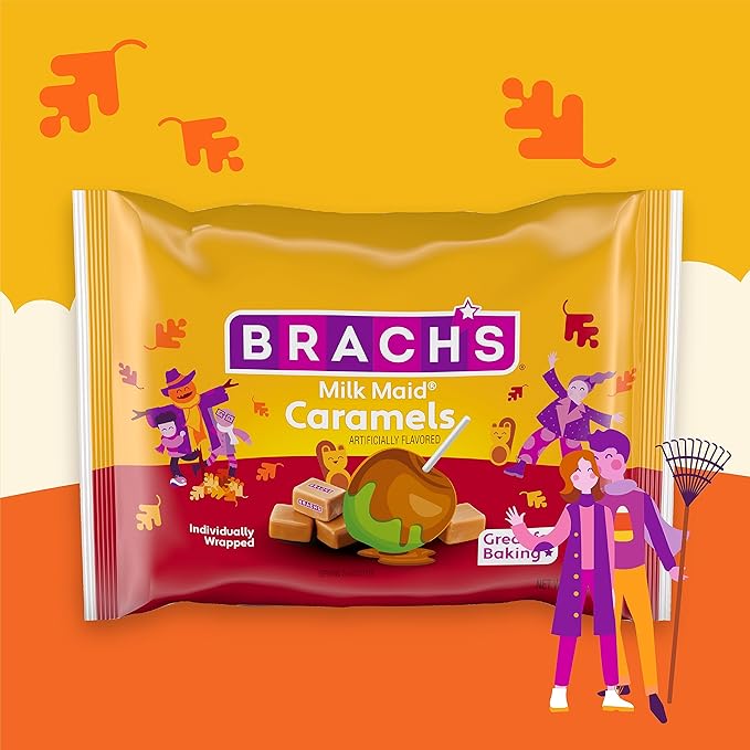 Brach's Milk Maid Caramels, Halloween Candy, 10 oz Bag (Pack of 3)