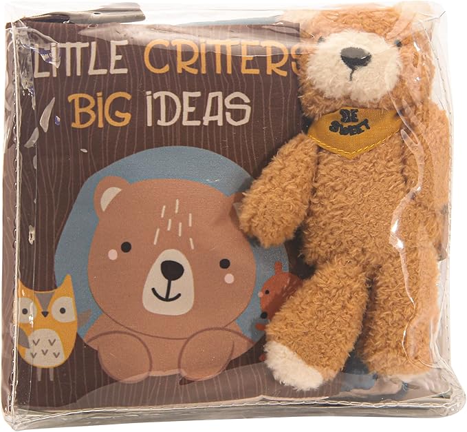 Lambs & Ivy Woodland/Forest Developmental Soft Book & Bear Plush Toy Gift Set