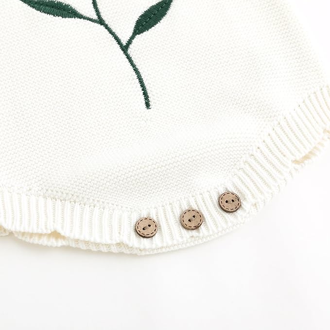 Simplee kids Baby Girls Sunflower Knit Rompers Knit Clothes for Newborn Baby Girls