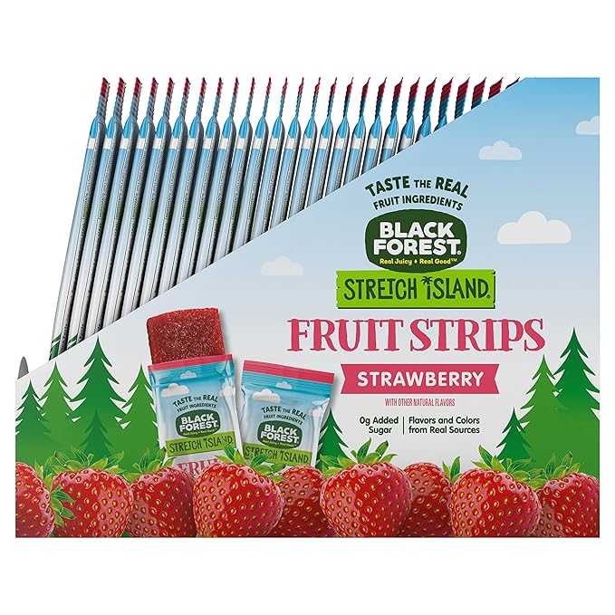 Black Forest Stretch Island Fruit Strips, Strawberry, 0.5ounce Strips (Pack of 30)