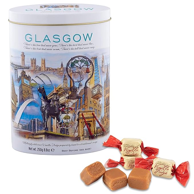 Gardiners of Scotland Handmade Fudge 250g Tin, City of Glasgow Vanilla Fudge