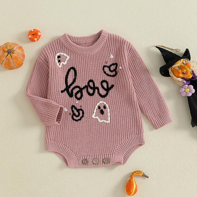 FYBITBO Baby Girl Boy Sweater Knit Oversized Pullover Sweatshirt Romper Onesie Warm Fall Winter Clothes Outfit Newborn
