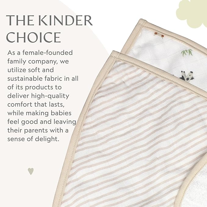 Bamboo Little Baby Bibs (Pack of 2) - Bibs with Adjustable Snaps- Absorbent Terry Backing