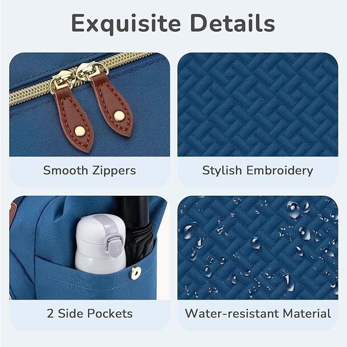 Diaper Bag Tote, Baby Bag Travel Diaper Tote Bag with Pacifier Case, Cute Maternity Hospital Baby Stylish Diaper Tote for Mom Dad Medium Size, Blue