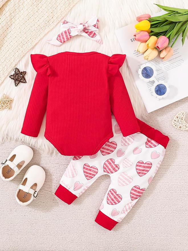 Baby Girl Clothes Newborn Infant Outfits Cute Summer Clothes Spring Romper Set+Hat+Headband