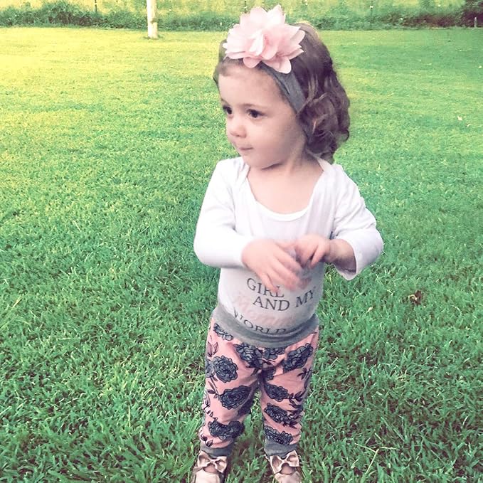 Renotemy Newborn Baby Girl Clothes Outfits Infant Romper Ruffle Floral Pants Cute Toddler Baby Girl Clothes Set