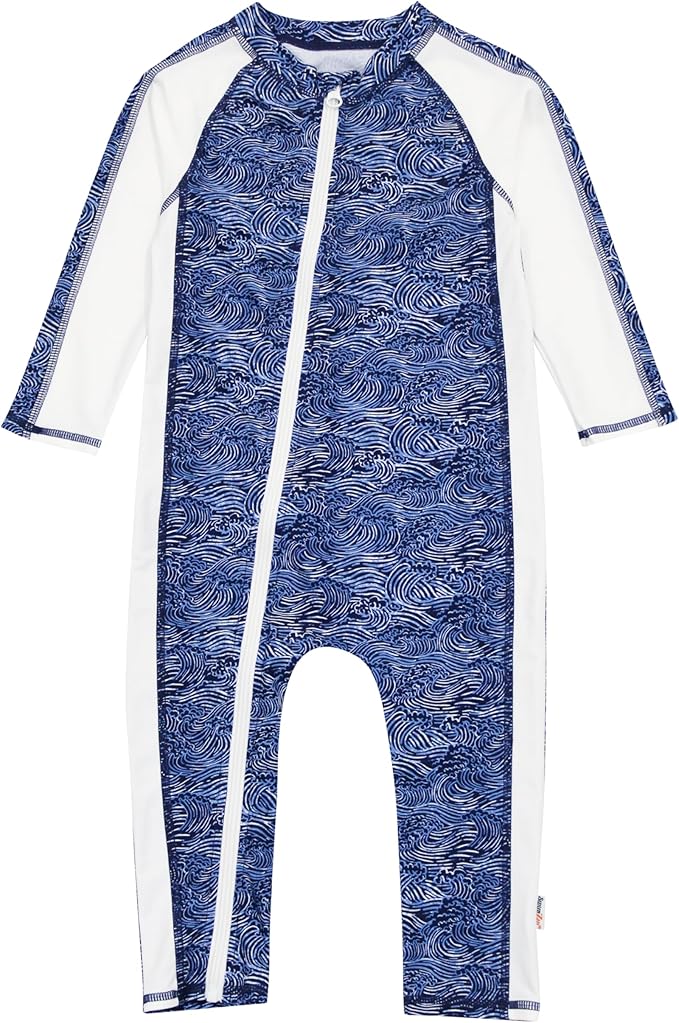 SwimZip Boys' Long-Sleeve UPF 50+ Swimsuit for Baby, Toddler, & Little Boys