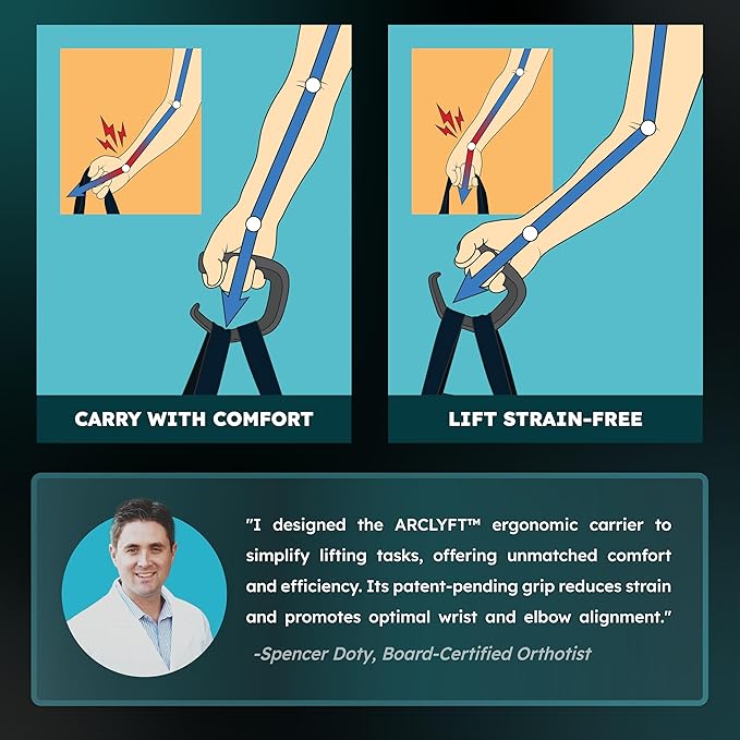 Grocery Bag Carrier (2 Pack) - Invented by Board Certified Orthotist – Ergonomic Lightweight Design - Also a Rehab & Recovery Aid, Carpal Tunnel, Arthritis, Weak Hands – All Ages (Light Pink)