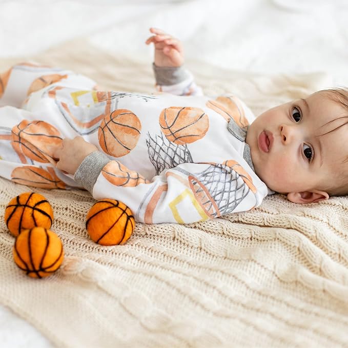 Burt's Bees Baby Baby Girls Pajamas, Zip Front Non-Slip Footed Sleeper Pjs, 100% Organic Cotton