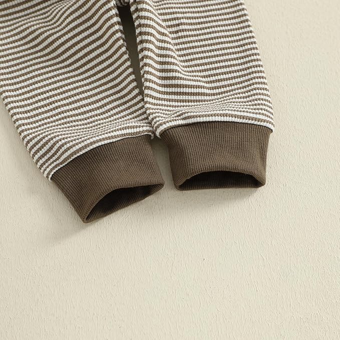 CIYCUIT Newborn Baby Boy Clothes Ribbed Knit Long Sleeve Bodysuit Pants 2-Piece Fall Winter Outfits