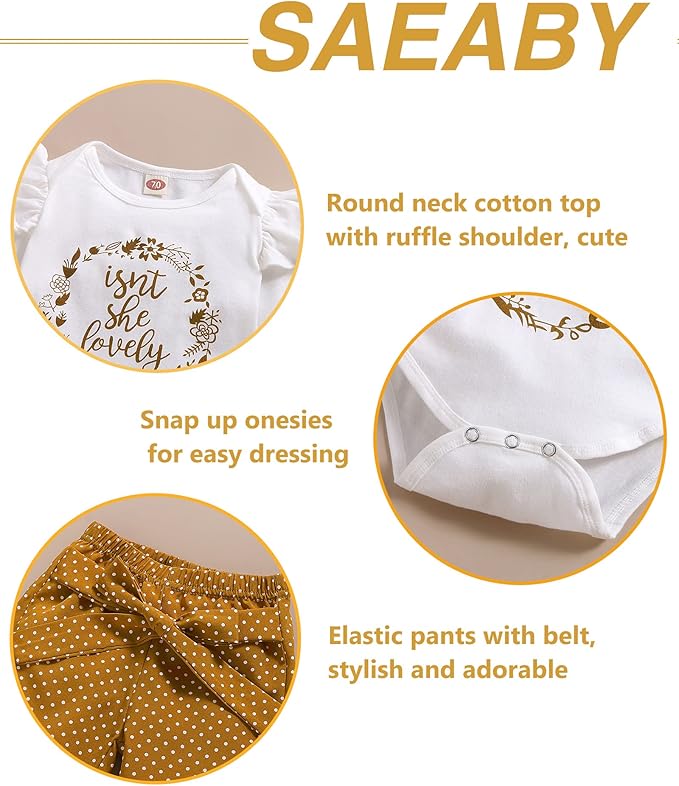 Infant Baby Girl Clothes Newborn Girl Outfit Long Sleeve Romper Pants Set Cute Baby Clothes for Girls Fall/Winter