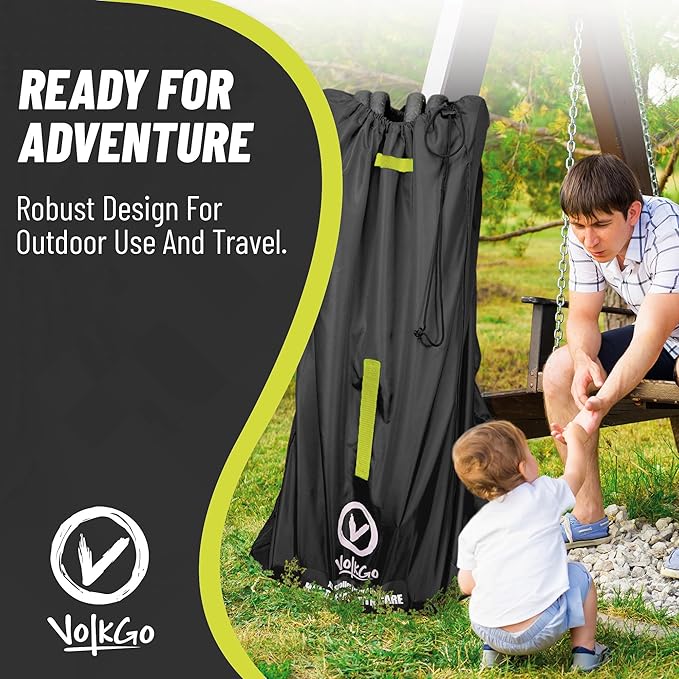 V VOLKGO Extra Large Stroller Bag for Airplane with Padded Backpack Shoulder Straps, Double Stroller Cover for Air Travel, Jogger & Carrier - Fits Large Sizes, Gate Check Bag, Waterproof Travel Cover.