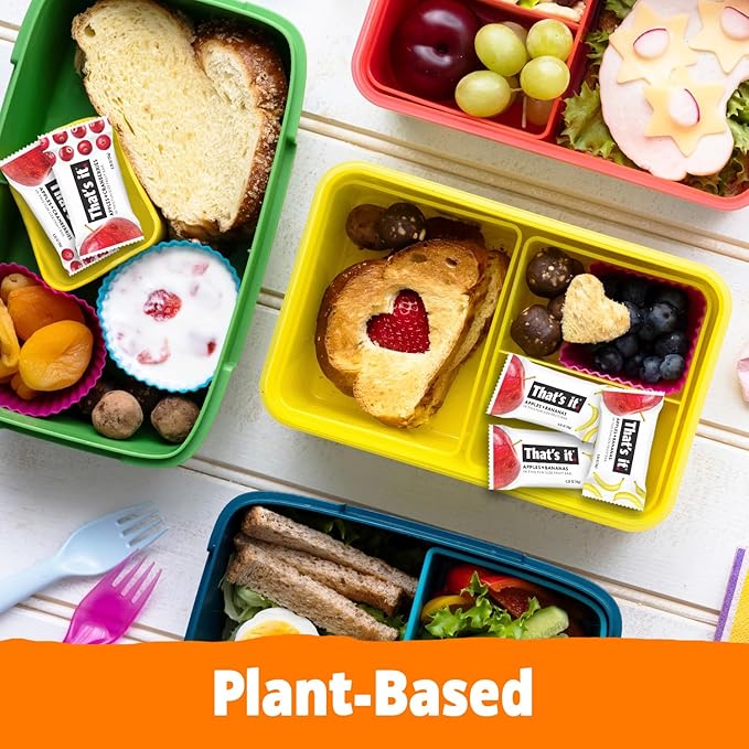 That’s It. Fun Size Fruit Bars Variety Pack(50 Pieces, 10g Each) With Apples + Bananas, Apples + Cranberries, Non-GMO, Paleo and Kosher Friendly, Gluten Free Breakfast Snacks