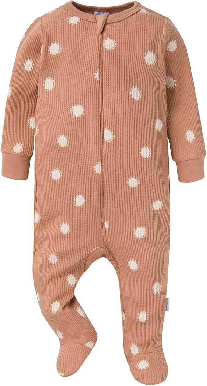 Gerber baby-girls 2-pack 2-way Zip Thermal Footed Sleep 'N Play