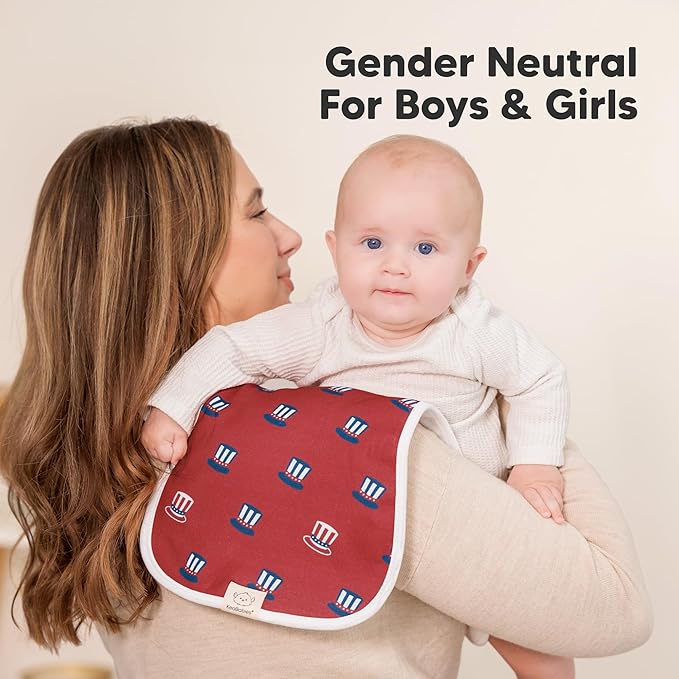 Organic Burp Cloths Baby Boy & Girl - 5-Pack Super Absorbent Cotton Burping Cloths for Babies, Soft & Plush Newborn Spit Up Rags, Infant Towels for Milk Spit Up, Unisex, Large 21" x 10" (Sahara)