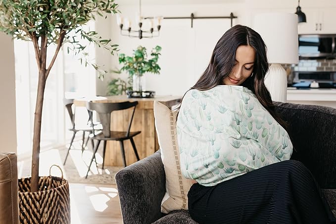 Baby Car Seat Cover Canopy and Nursing Cover Multi-Use Stretchy 5 in 1 Gift Desert by Copper Pearl