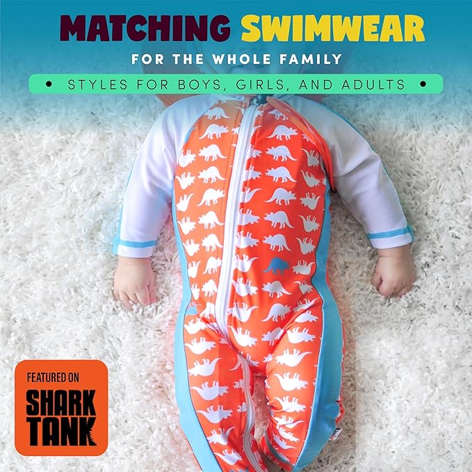 SwimZip Boys' Long-Sleeve UPF 50+ Swimsuit for Baby, Toddler, & Little Boys