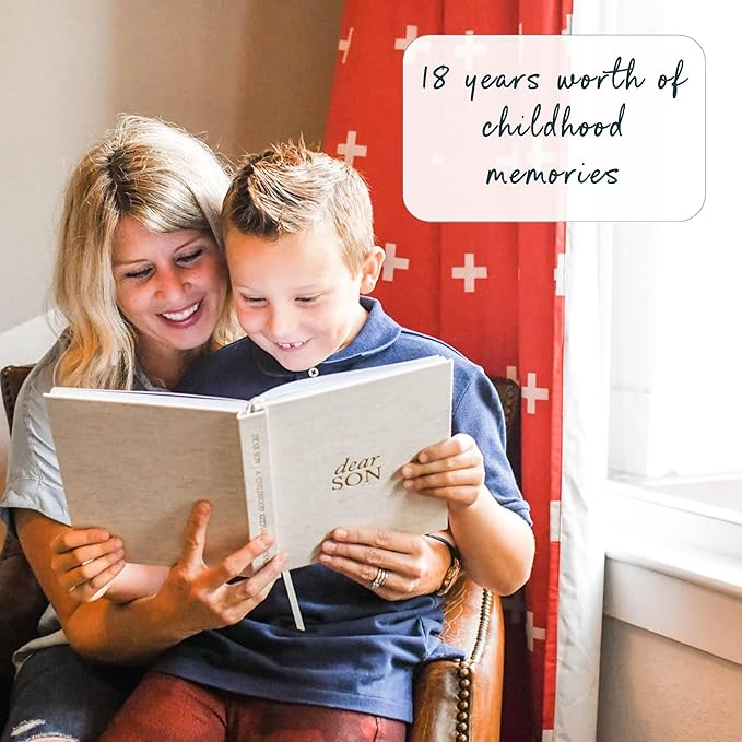 Baby Memory Book - Childhood Memory Book For Milestones - Mom and Me Journal w/Prompts, Photos & More - Newborn Keepsake Gifts (Cream,230 Pages)