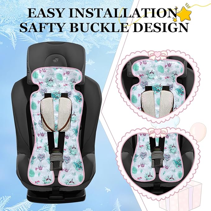 Miracle Baby Gel Car Seat Cooler Pad - Universal Double Sided Cooling Mat for Stroller, Infant Seat & Dining Chair | Summer Ice Cushion | Baby Safety Seat Liner | 1-Pack
