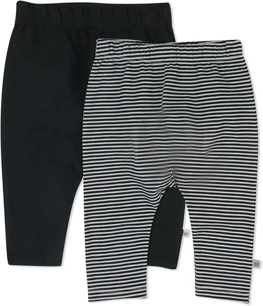 HonestBaby Unisex-Baby Multipack Harem Pants Roomy Fit Pull on Bottoms 100% Organic Cotton for Baby Boys, Girls