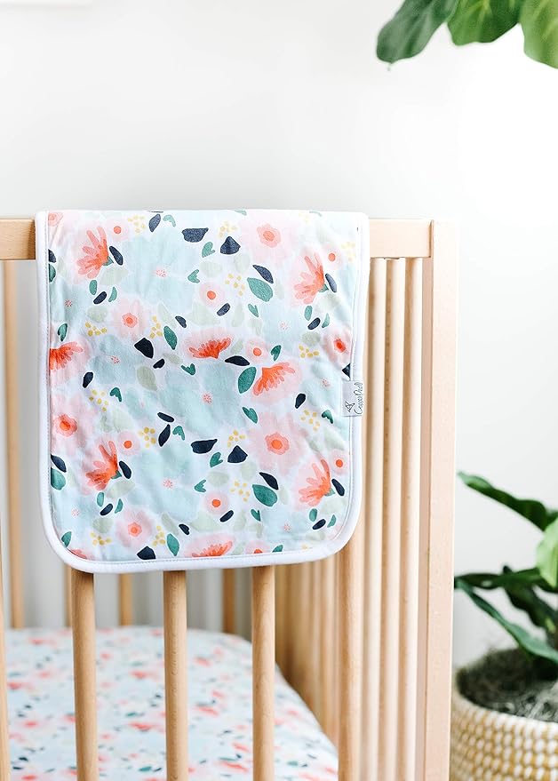 Copper Pearl Premium Baby Burp Cloths - 3-Pack Large Cotton Burp Cloths, Extra Soft Spit Up Rags with 3 Absorbent Layers, Perfect for Baby Girl Gifts (21" x 10" Size, Leilani Set)